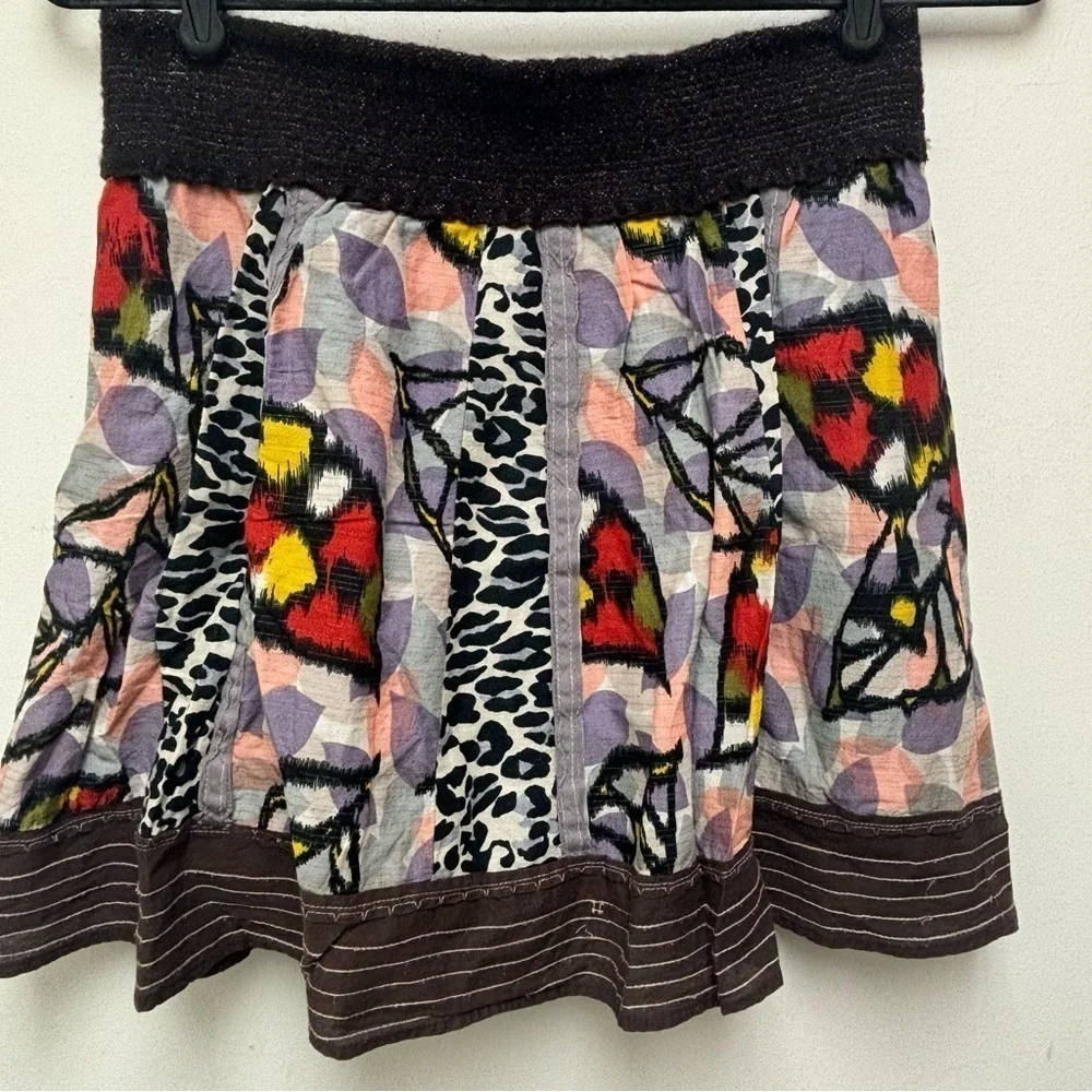 Free People Mixed Print Skater Skirt